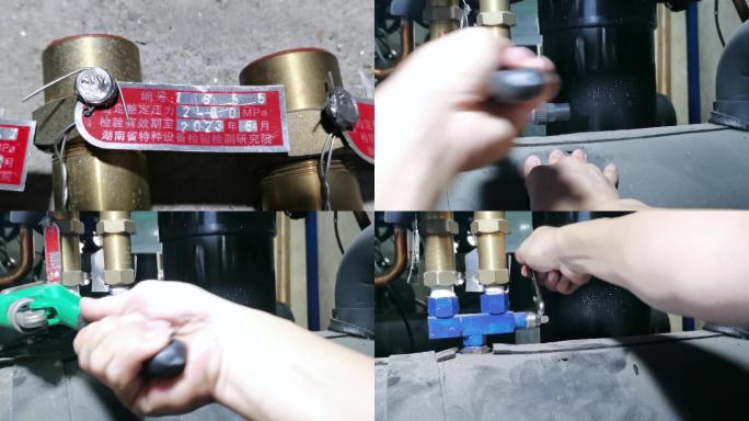 实拍冷库压缩机压力容器检测安装高低温机组