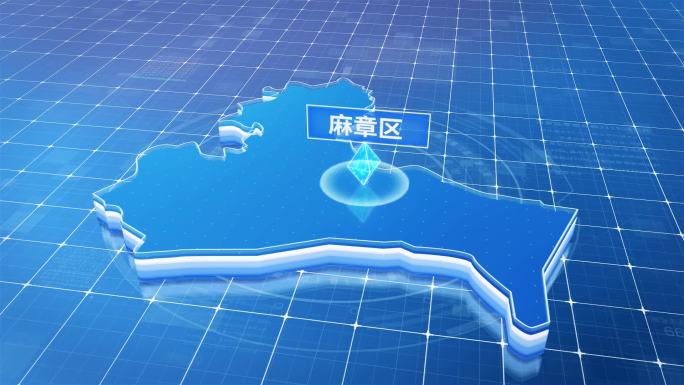 麻章区蓝色科技感定位地图