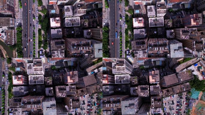 航拍深圳龙华城中村顶视图移动镜头1/2