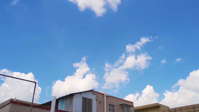 蓝天白云 延时摄影 天台阳台高清素材