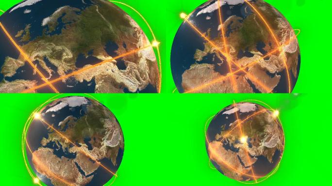 动画地球旋转特效地形绿幕地图3D立体地图