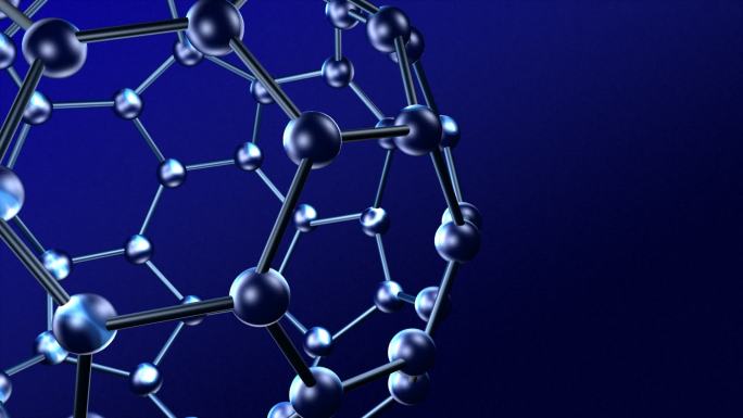 分子在三维空间中旋转特效