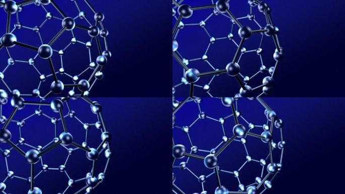 分子在三维空间中旋转特效