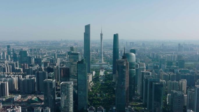 【4K正版航拍】珠江新城中轴希区柯克效果