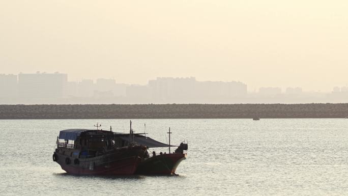 海南海口新港码头渔船