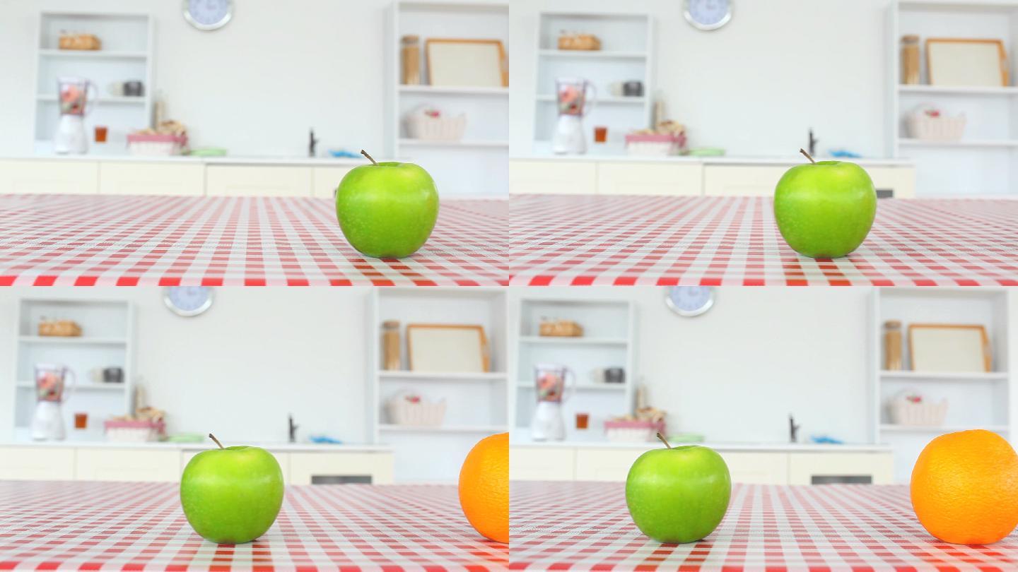 厨房里的水果特写橙子早餐桌餐桌