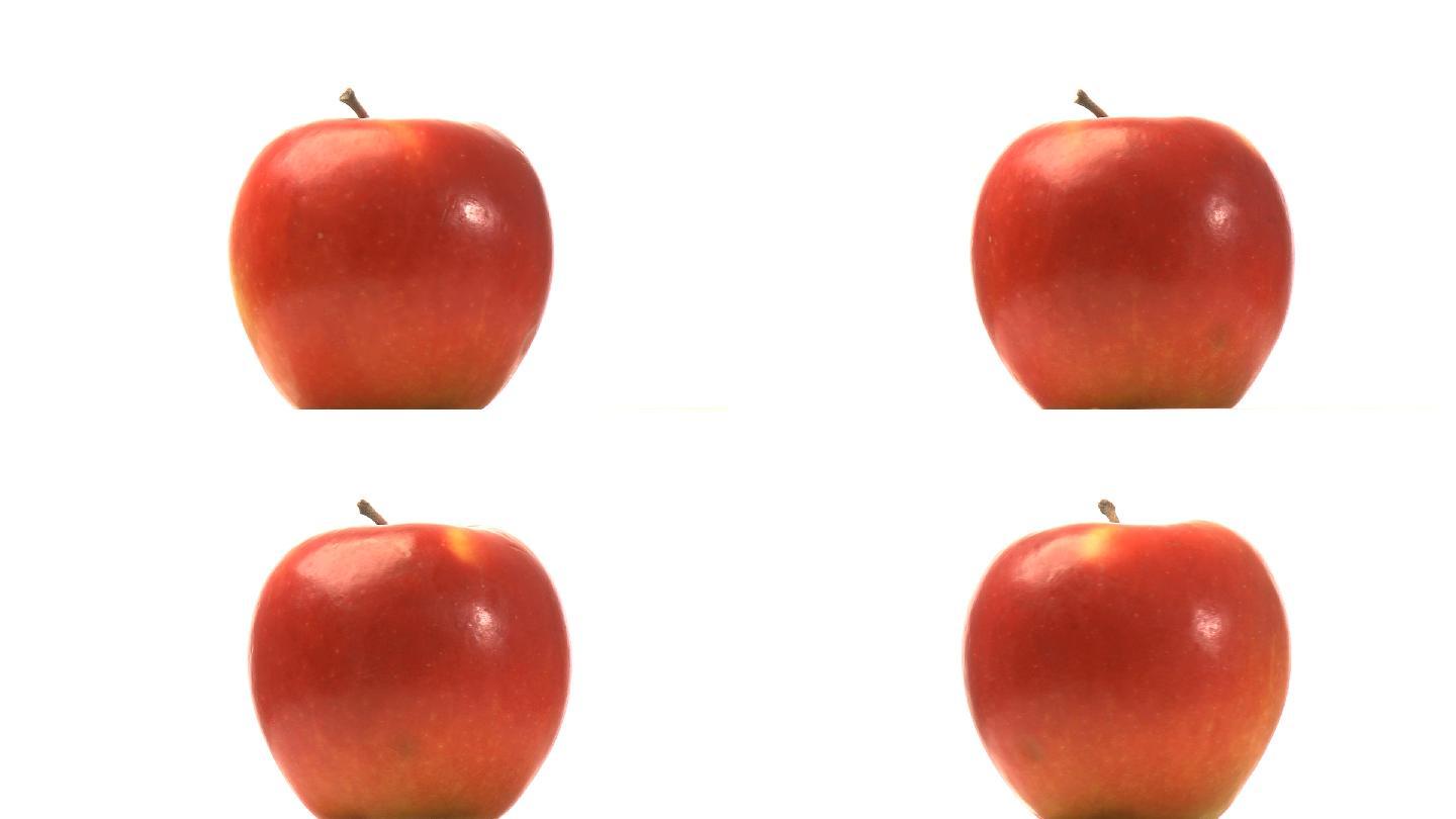 一个红苹果特写苹果旋转