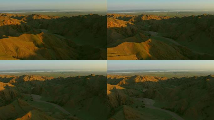 直升机航拍内蒙古鄂尔多斯市库布齐沙漠04