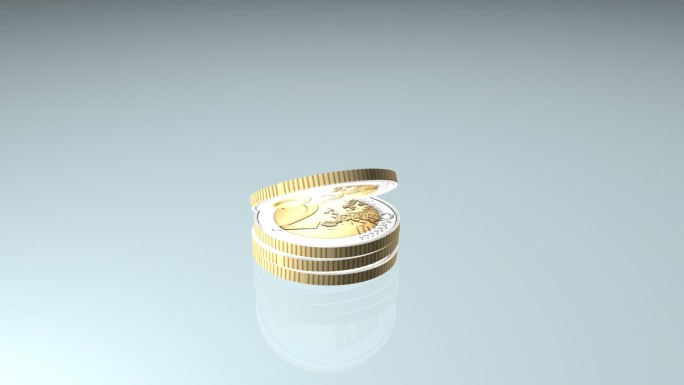 3D欧元硬币动画特效