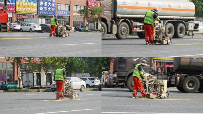 交通划线斑马线喷绘