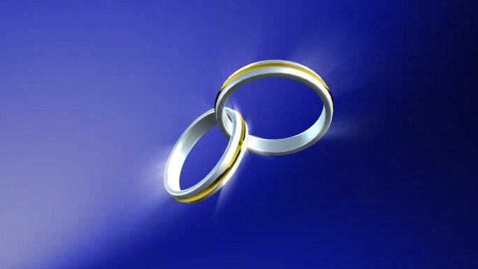3D婚戒连接在一起动画特效
