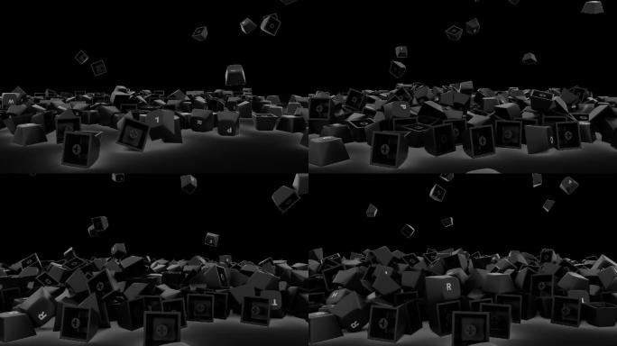 凌乱散落的键盘