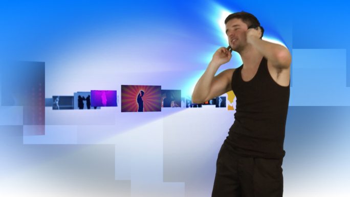 男人跟着音乐跳舞动画特效