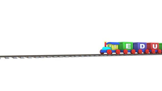 以白色背景为背景的3d火车的动画