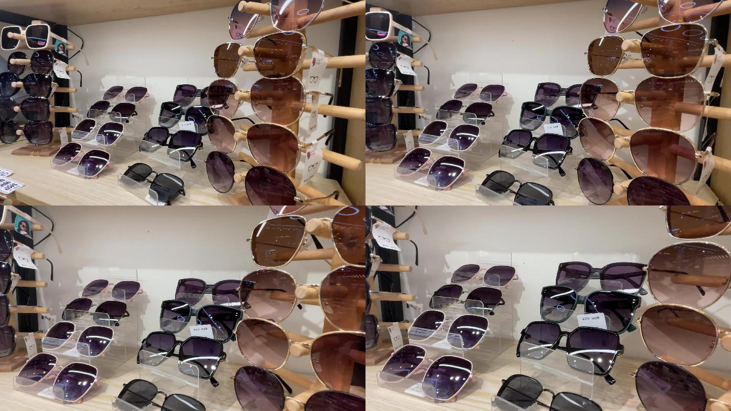商场眼镜店专柜展厅墨镜太阳镜夏天高温