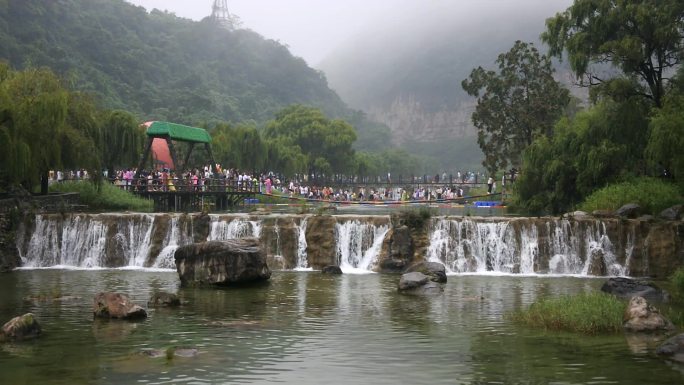 夏日焦作云台山小寨沟流水实拍