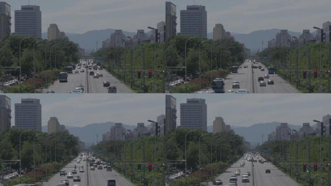 北京城市道路车辆延时自拍空镜