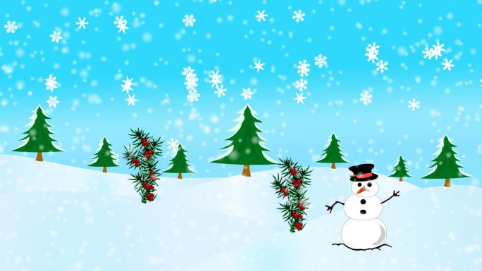 雪地里的雪人动画特效