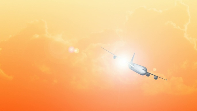 飞机在天空中飞行动画特效