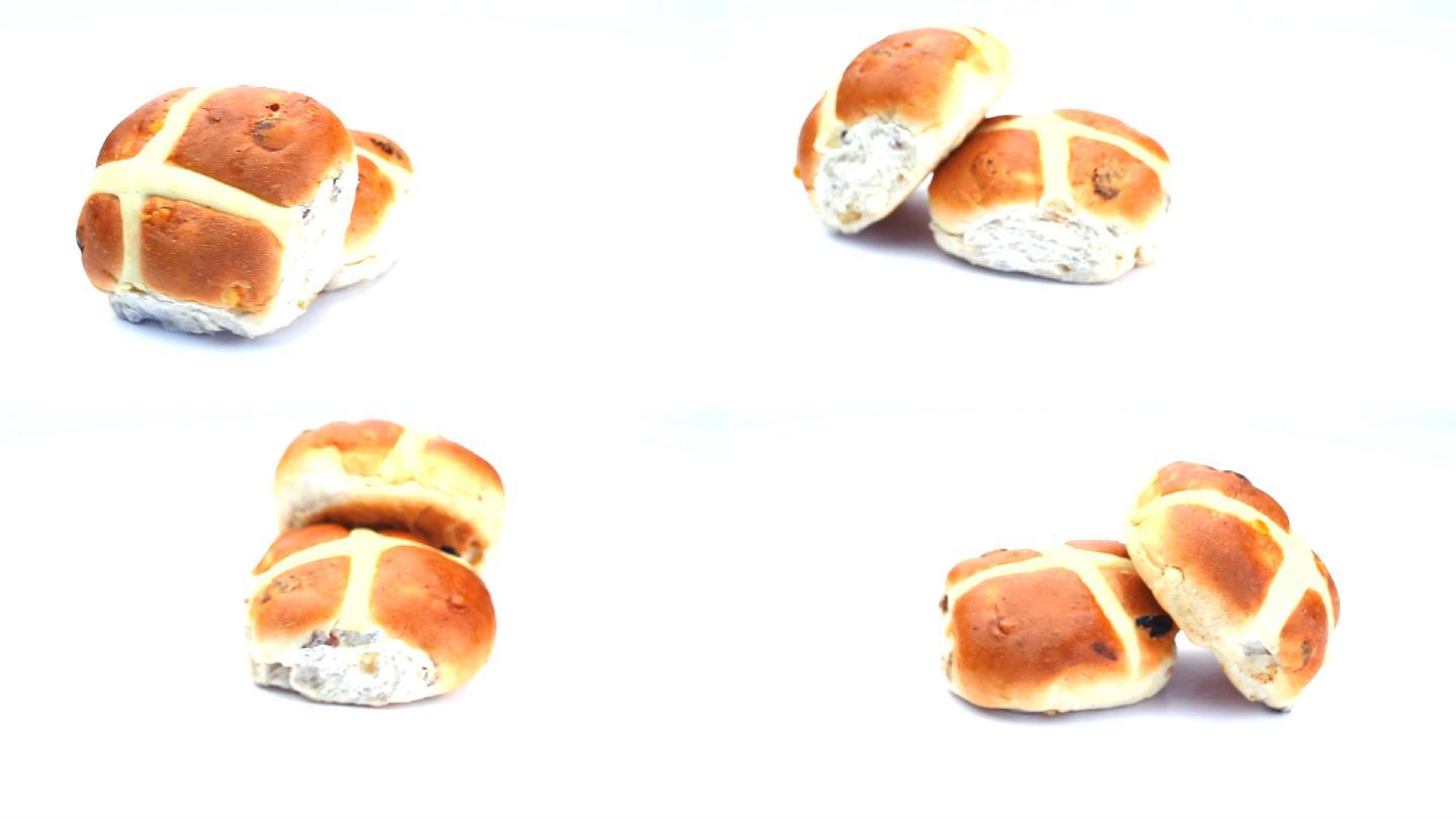 面包旋转特写烤面包食物展示食材