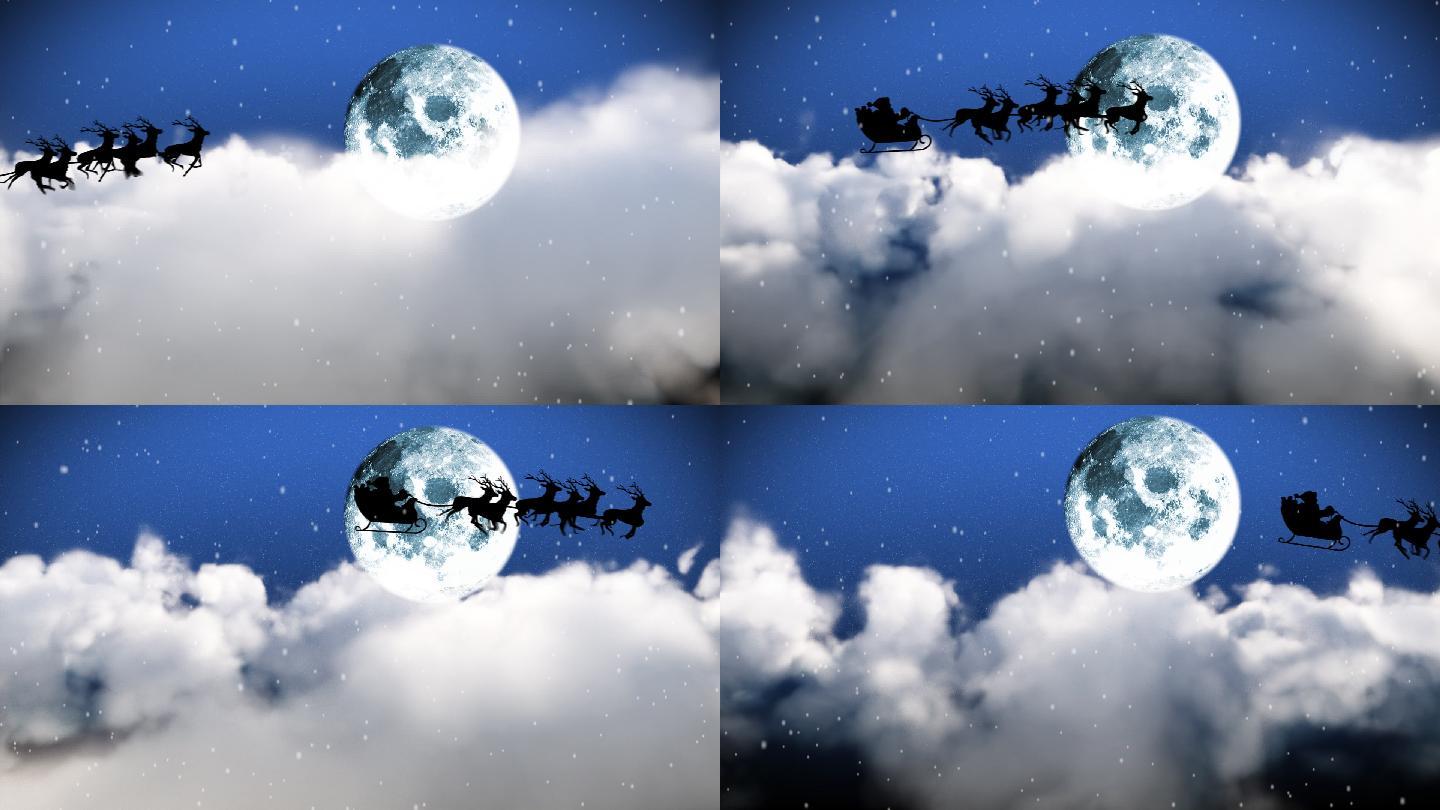 圣诞老人在飞翔动画特效