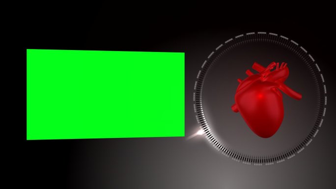 心脏跳动和绿色屏幕动画特效