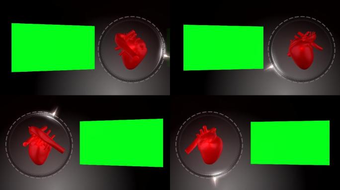 心脏跳动和绿色屏幕动画特效