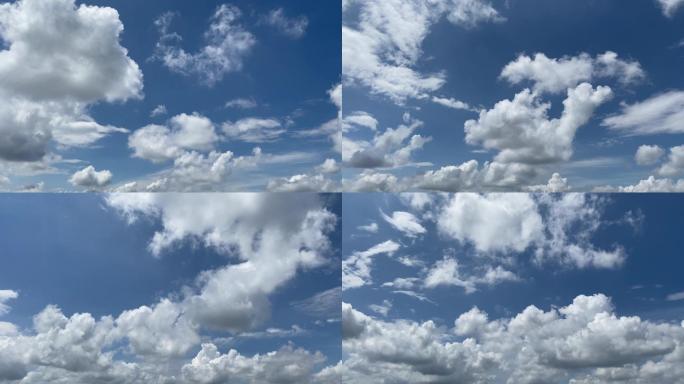 4k天空蓝天白云晴空空境云翻滚蔚蓝天空
