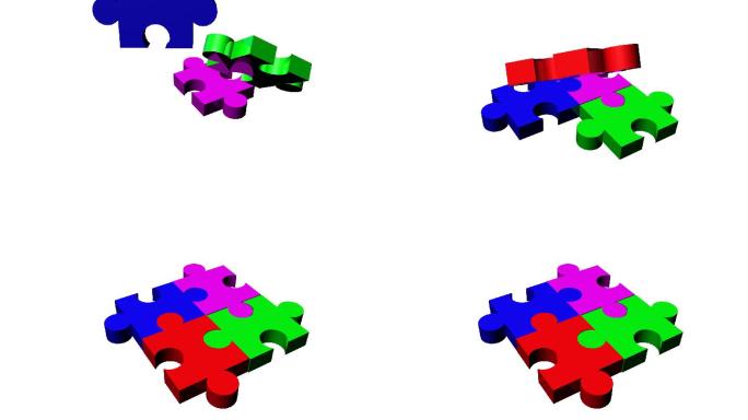 3D拼图游戏特效3D拼图积木拼图模型3D