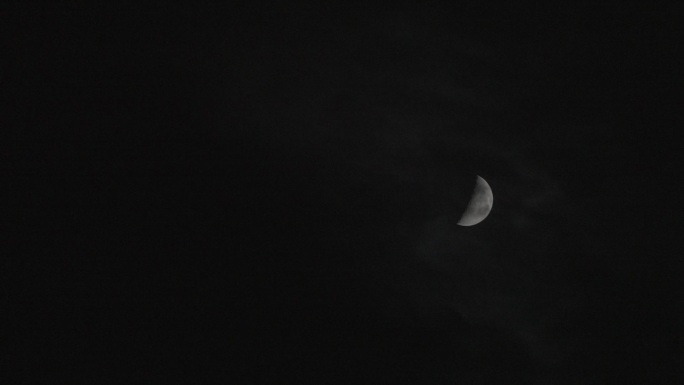 夜晚天空月亮延时拍摄