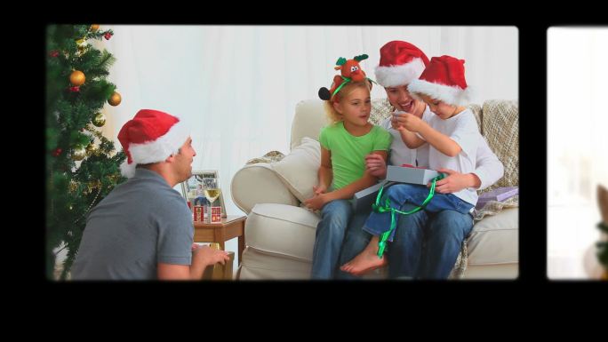 过圣诞节家庭视频片段特效