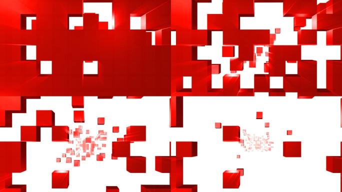 红色方块动画特效正方体