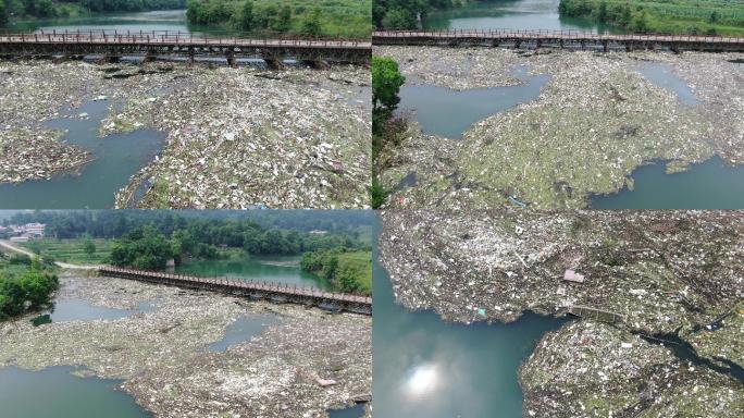 4K 白色垃圾河流水质环境污染