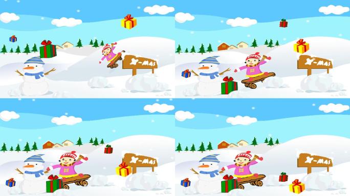 圣诞3d动画特效驯鹿