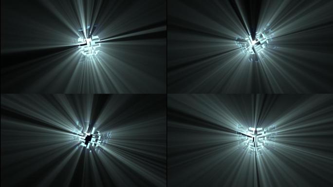 发光的方块转动动画特效