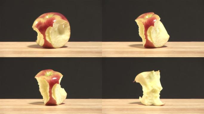 苹果被吃掉特写苹果被吃掉组帧动画苹果牙印