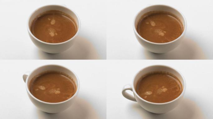 一杯咖啡特写点餐用餐热咖啡