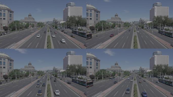 北京城市道路车辆延时空镜