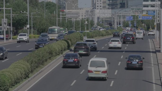 北京道路车辆延时自拍空镜