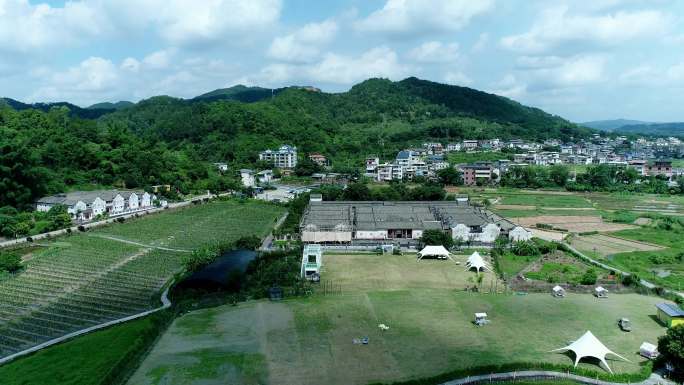 4K60帧高清航拍客家土楼围龙屋围屋人家