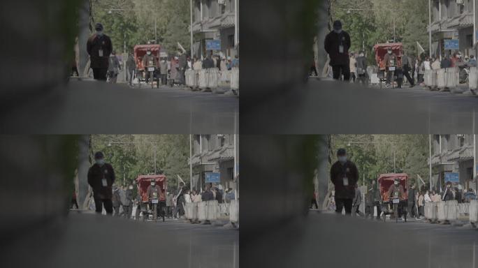 北京古街人力车拍摄空镜