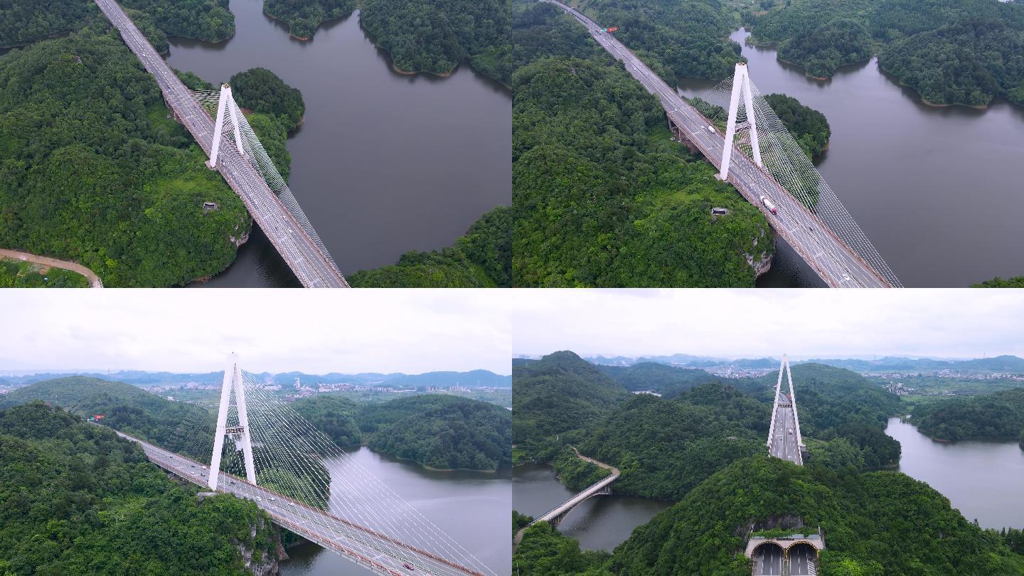 贵州桥梁清镇地标建筑红枫湖大桥自然景区