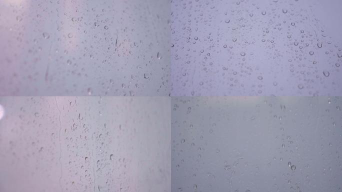 雨天玻璃上的雨滴-下雨