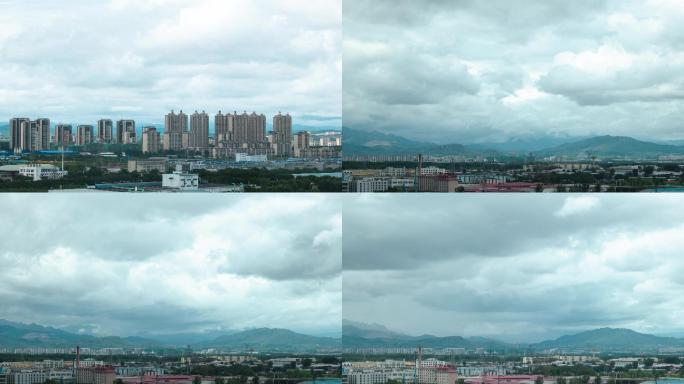 城市上空大气云海延时摄影4K