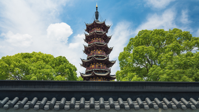 【4K】上海龙华寺龙华古塔大气延时