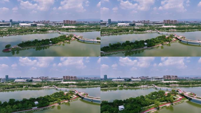西安灞河会展公园展览馆4K实拍