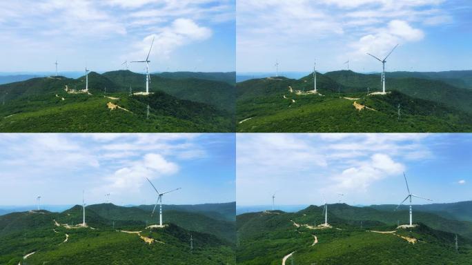 航拍陕西风力发电厂4K