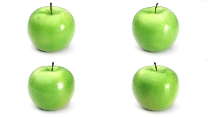 绿苹果旋转特写绿色食品果蔬农产品