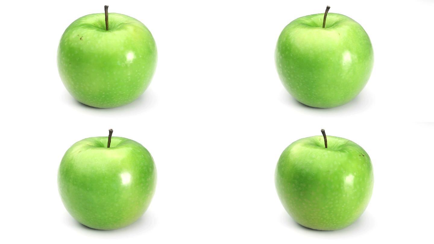 绿苹果旋转特写绿色食品果蔬农产品