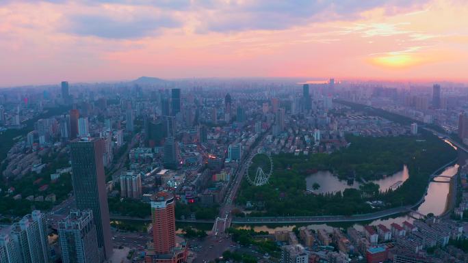 合肥步行街夕阳 合肥庐阳区 合肥夕阳